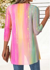 Multi Color Tummy Coverage Ombre Long Sleeve Lightweight Cardigan | thumb picture 