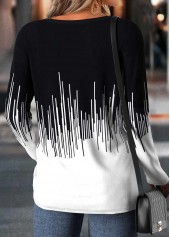 Black Tummy Coverage Geometric Print Long Sleeve T Shirt | thumb picture 