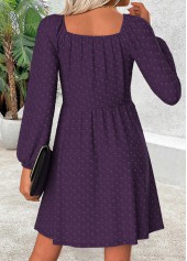 Dark Purple Tummy Coverage Short Long Sleeve Dress | thumb picture 