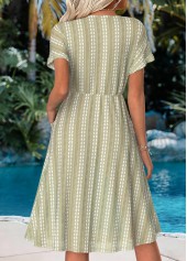 Sage Green Tummy Coverage Floral Print Short Sleeve Dress | thumb picture 