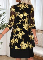 Black Tummy Coverage Floral Print Dress and Cardigan | thumb picture 