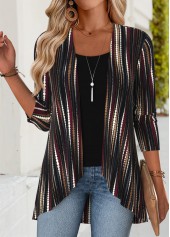 Multi Color Tummy Coverage Fake Two Piece Twinset