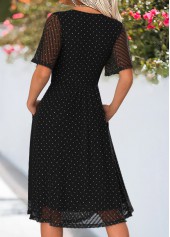 Black Tummy Coverage Half Sleeve Round Neck Dress | thumb picture 