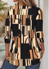 Dark Coffee Tummy Coverage Geometric Print T Shirt | thumb picture 