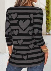 Dark Grey Tummy Coverage Geometric Print T Shirt | thumb picture 