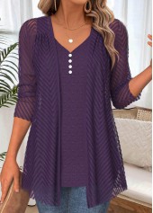 Dark Purple Tummy Coverage Long Sleeve T Shirt