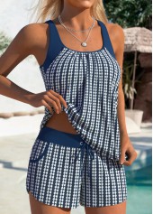 Tummy Coverage Mid Waisted Dusty Blue Tankini Set | thumb picture 