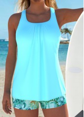 Tummy Coverage Mid Waisted Marine Life Print Tankini Set | thumb picture 