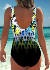 Tummy Coverage Floral Print Multi Color One Piece Swimwear | thumb picture 