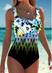 Tummy Coverage Floral Print Multi Color One Piece Swimwear | thumb picture 