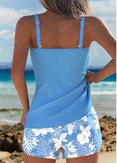 Tummy Coverage Mid Waisted Floral Print Tankini Set | thumb picture 