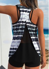 Tummy Coverage Tie Dye Print Purple Top and Shorts-No Bottom | picture 1