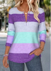 Multi Color Patch Pocket Geometric Print T Shirt | thumb picture 