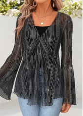 Black Tummy Coverage Long Sleeve Lightweight Cardigan