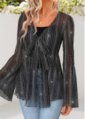 Black Tummy Coverage Long Sleeve Lightweight Cardigan | thumb picture 