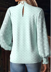 Mint Green Tummy Coverage Long Sleeve High Neck Blouse | thumb picture 