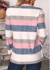 Multi Color Tummy Coverage Striped Long Sleeve T Shirt | thumb picture 