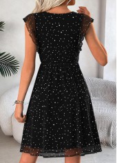 Black Tummy Coverage Short Sleeve Round Neck Dress | thumb picture 