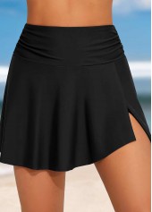 Wide Waistband High Waisted Black Swim Skirt | thumb picture 