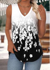 White Tummy Coverage Sleeveless V Neck Tank Top | thumb picture 