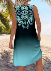 Multi Color Tribal Print Sleeveless Round Neck Dress | thumb picture 