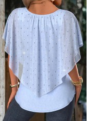 Light Blue Tummy Coverage Sleeveless V Neck T Shirt | thumb picture 