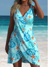 Tummy Coverage Marine Life Print Blue Cover Up | thumb picture 