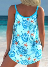 Modest/full Coverage Mid Waisted Marine Life Print Tankini Set | thumb picture 