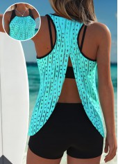 Tummy Coverage Cyan Tankini Top and Bra-No Bottom | picture 1