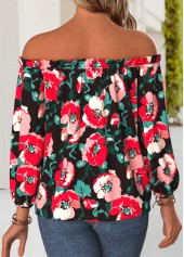 Multi Color Frill Floral Print Long Sleeve Blouse | thumb picture 