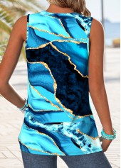 Blue Ombre Sleeveless V Neck Tank Top | thumb picture 