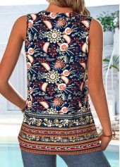 Multi Color Paisley Print Sleeveless V Neck Tank Top | thumb picture 