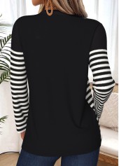 Black Tummy Coverage Striped Long Sleeve T Shirt | thumb picture 