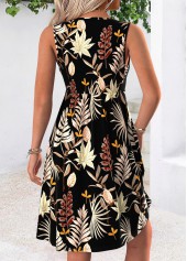 Multi Color Tummy Coverage Floral Print Short Sleeveless Dress | thumb picture 