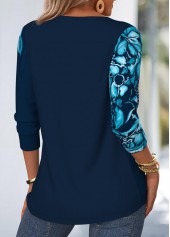Blue Tummy Coverage Floral Print Long Sleeve T Shirt | thumb picture 