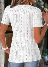 White Tummy Coverage Short Sleeve V Neck T Shirt | thumb picture 