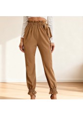 Dark Camel Soft Jogger Elastic Waist High Waisted Pants