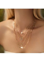 Golden Color Heart Copper Detail Necklaces