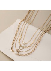 Golden Color Heart Copper Detail Necklaces | thumb picture 