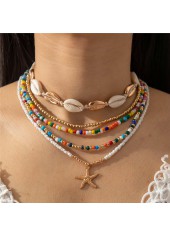 Multi Color Shell Seed Beads Necklaces