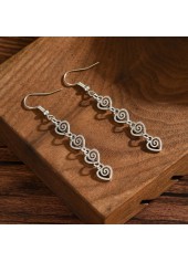 Silver Color Alloy Detail Heart Earrings | thumb picture 