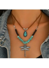 Mint Green Dragonfly Turquoise Necklace Set