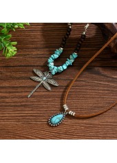 Mint Green Dragonfly Turquoise Necklace Set | thumb picture 