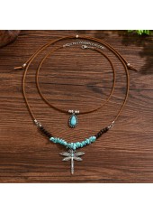 Mint Green Dragonfly Turquoise Necklace Set | thumb picture 