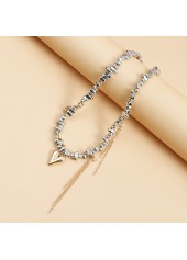 Silver Heart Irregular Tassel Alloy Necklace | thumb picture 