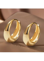 Golden Round Design Stainless Steel Earrings