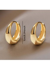 Golden Round Design Stainless Steel Earrings | thumb picture 