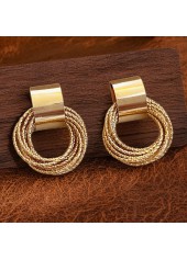 Golden Scrunchie Geometric Design Copper Earrings
