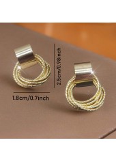 Golden Scrunchie Geometric Design Copper Earrings | thumb picture 