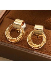 Golden Scrunchie Geometric Design Copper Earrings | thumb picture 